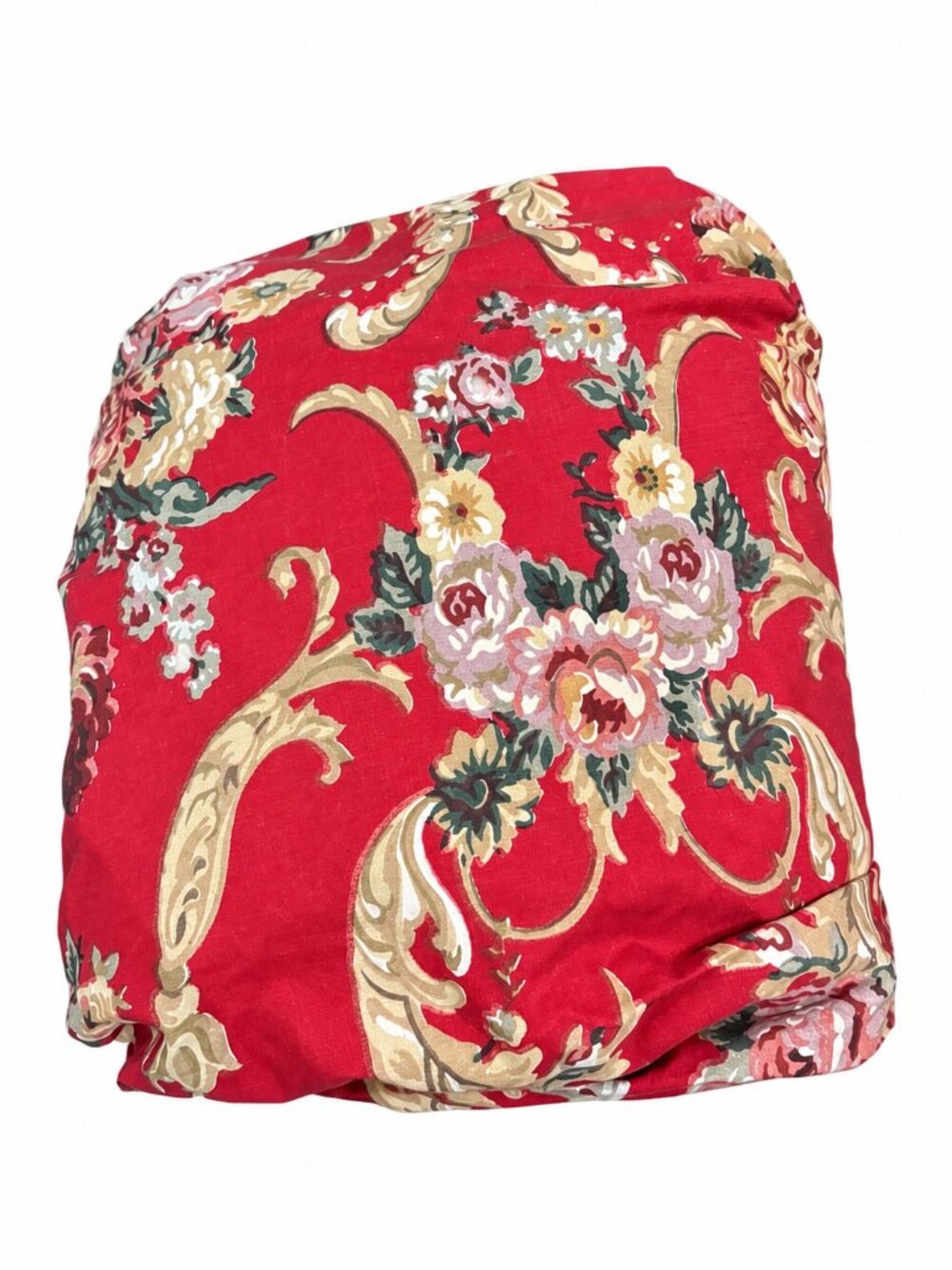 Ralph Lauren Marseilles Danielle Queen Fitted Sheet Red Floral 100% Cotton USA